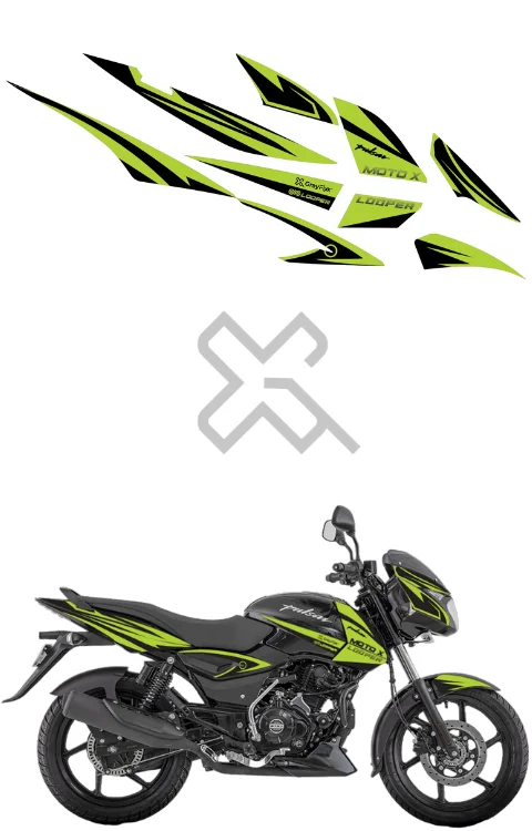 Moto X Infinity Looper Edition Sticker Compatible with Pulsar 125/150/180 | Printed In Premium Gloss Vinyl With FPF(Fade Protection Film), Water Proof, Precut Sticker, Pack Of 1 Compatible with Both Side